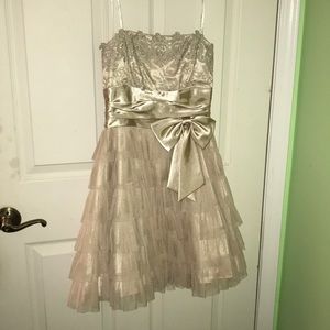 Champagne Windsor Short Prom Dress